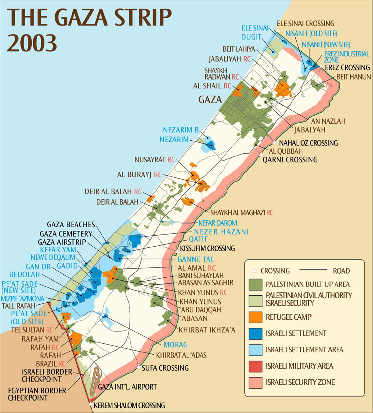 map of gaza strip