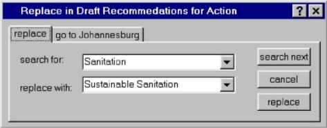 replace "sanitation" with "sustainable sanitation"